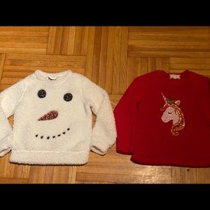 Lot of 2 Holiday tops girls sz 10 (M)
